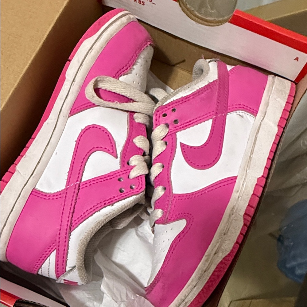 Nike Kids Pink and White Sneakers